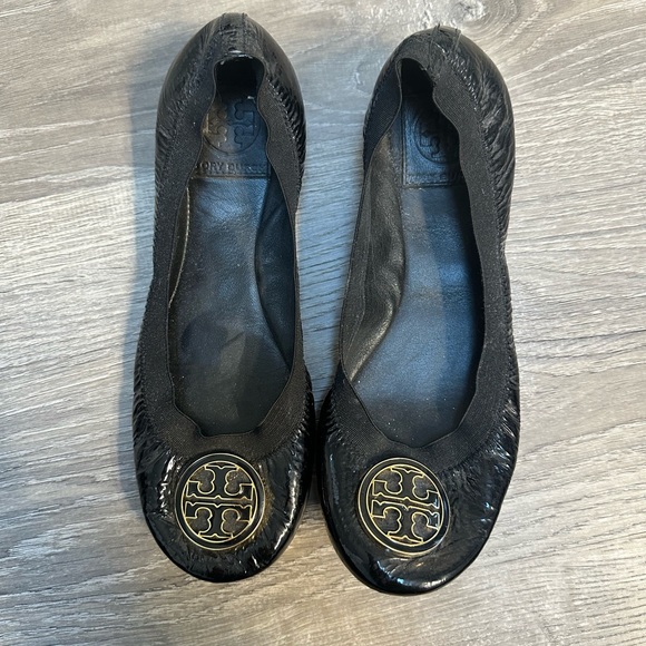 Tory burch black flats size 7 1/2 - Picture 1 of 3